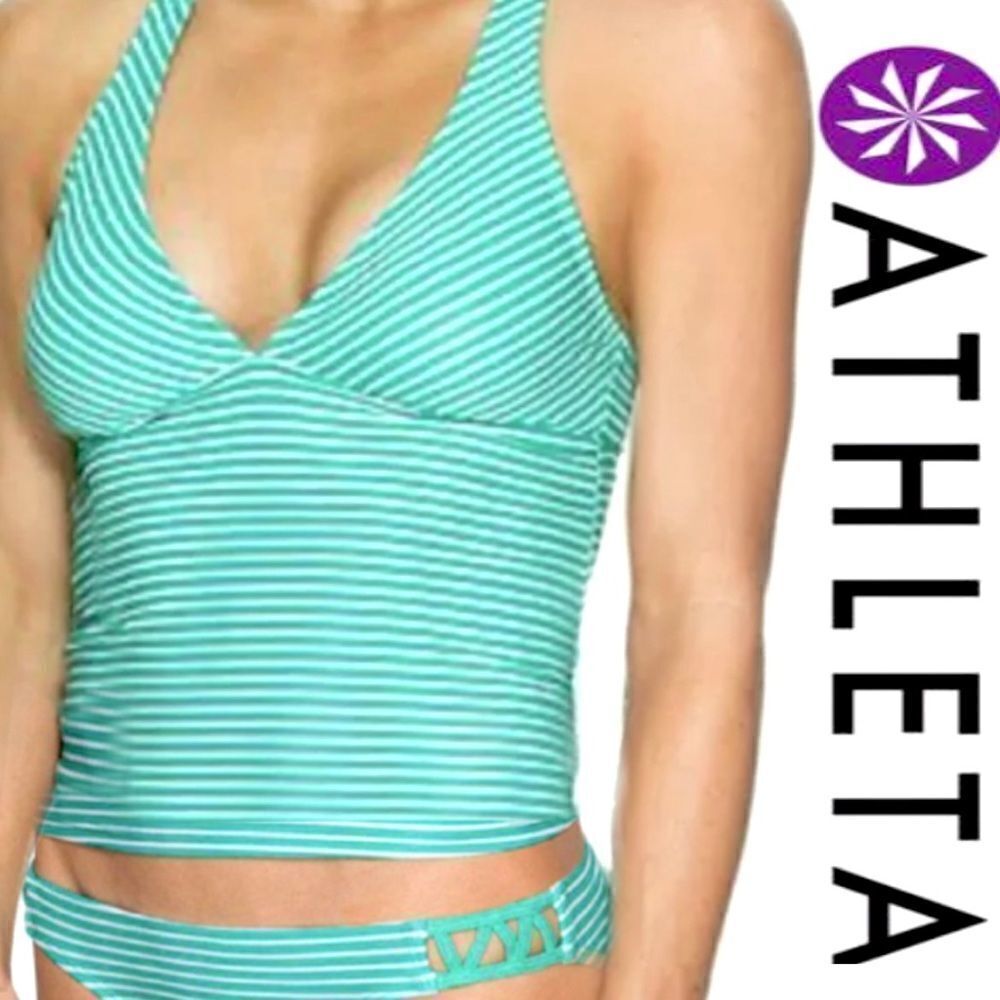 Athleta Zahara Catalina Green Stripe Tankini